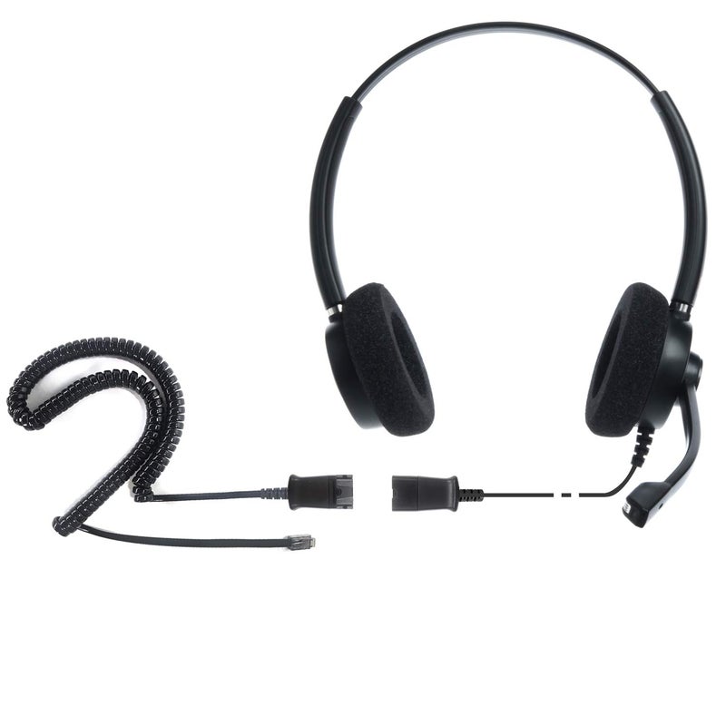 IPD IPH-165 Phone Headset with Noise Cancelling Microhone for Office and Call Center- Comapatible with Polycom VVX,Aastra,Avaya Digital, Nortel, Samsung,Mitel landline Phones - Image 3